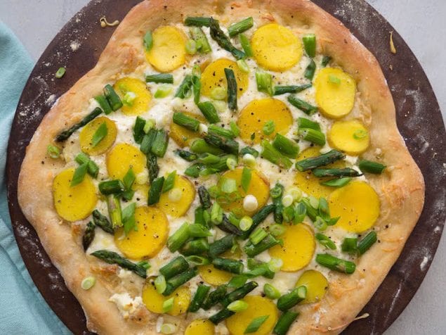 Spring Goat Cheese and Asparagus Pizza