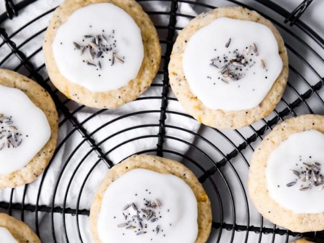 These Lavender and Lemon-Poppy Seed Cookies are the perfect spring dessert that you can enjoy with a zesty lemon icing.