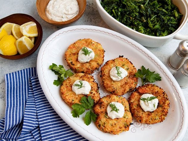 The catch of the day is in, and it is these wild salmon cakes. Not only are they delicious, but healthier than traditional fish cakes.