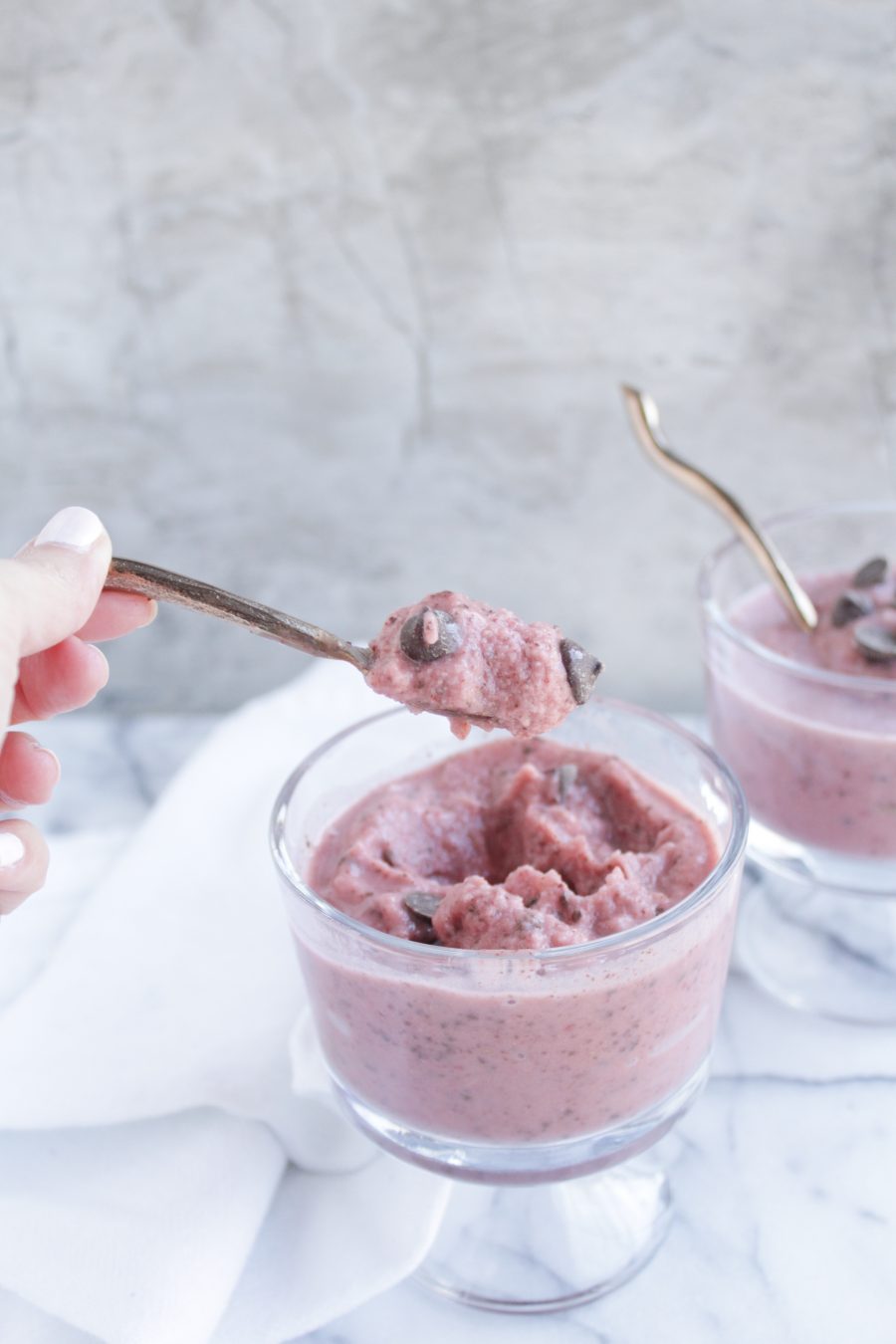 Easy Strawberry Chocolate Chip Nice Cream