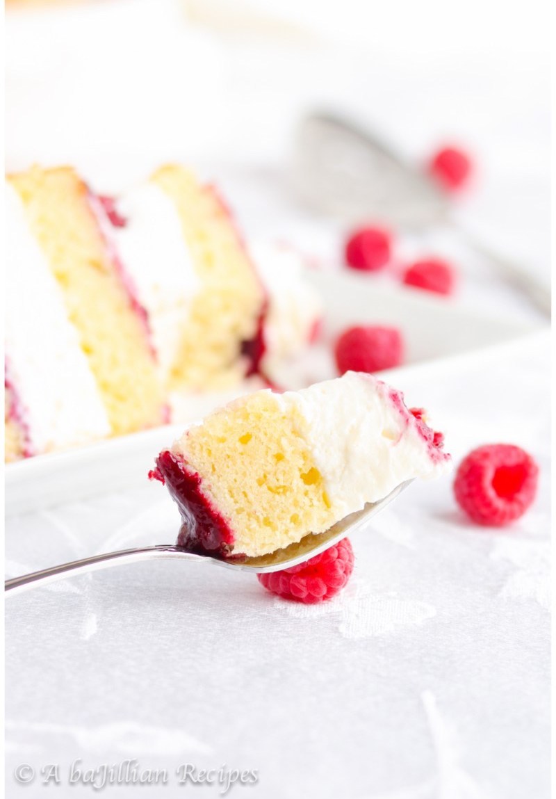 Stacked Raspberries and Cream Cake