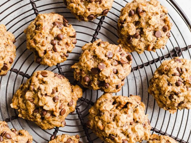 These gluten free cowboy cookies are loaded with oats, pecans, and chocolate chips. Delicious and easy.