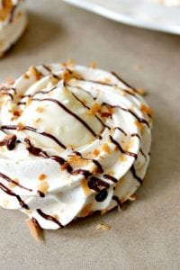 Toasted Coconut Pavlovas