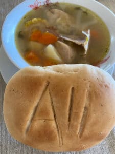 Pan Sera (Local Bread) and Fish Broth