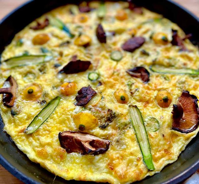 Mini Zucchini and Pattypan Squash Frittata