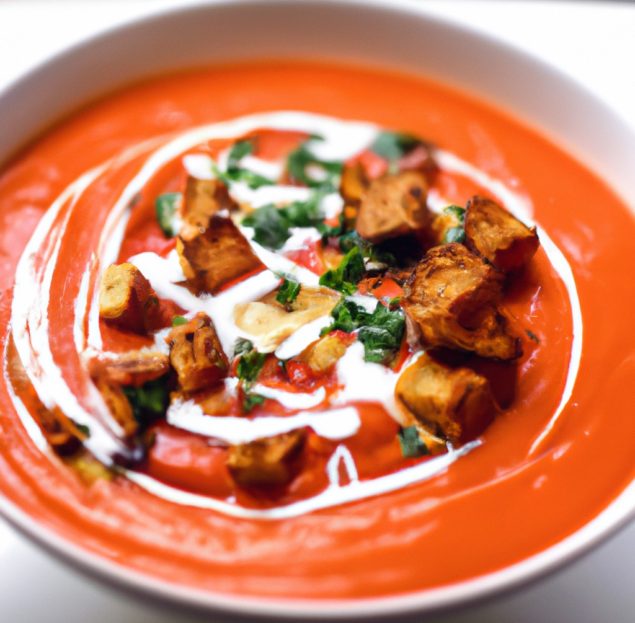 Indulge in a bowl of pure, plant-based heaven with this luscious vegan tomato soup. Rich, thick, and oh-so creamy.