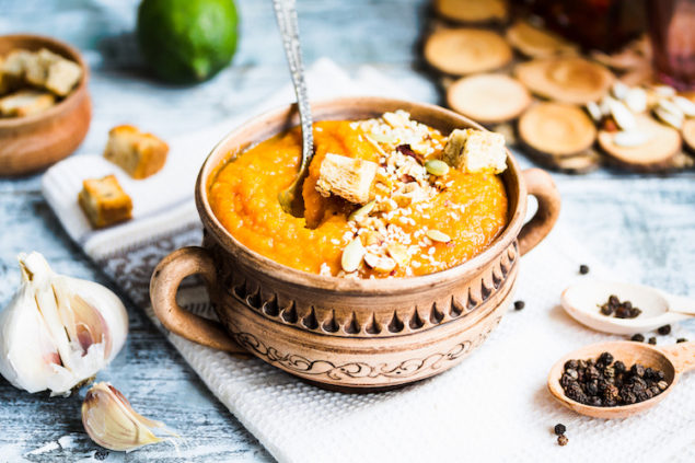 Bundle up with a bowl of this velvety smooth pumpkin soup, infused with a curry twist that packs just the right punch.