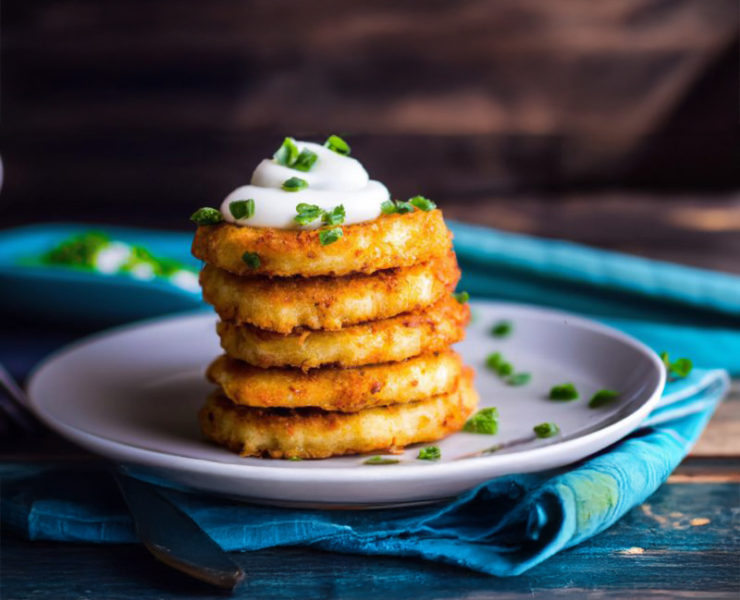 Cheesy Mashed Potato Pancakes