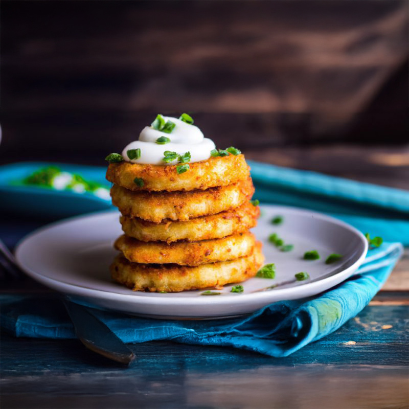 Cheesy Mashed Potato Pancakes