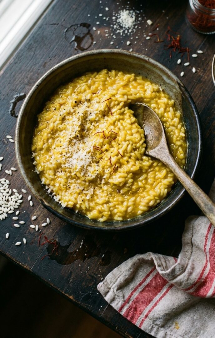 Yellow Rissotto Risotto allo Zafferano: Italian Saffron Risotto - Honest Cooking