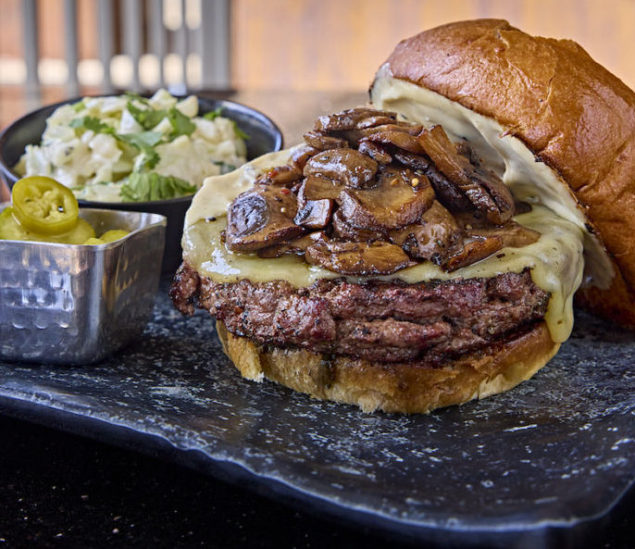 The Funghi Sublime is a decadent burger at Chef Lisa Dahl's Sedona restaurant, The Butterfly Bar. It's an award-winning burger packed with flavors and quality ingredients, including her roasted mushroom recipe and truffle Dijonnaise aioli.