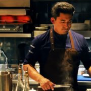 Tohru Nakamura cooking at his two wtarred restaurant in Munich