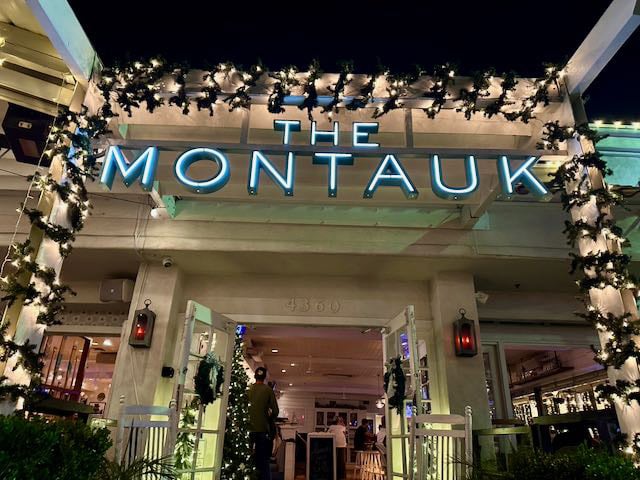 Montauk sign and exterior of restaurant