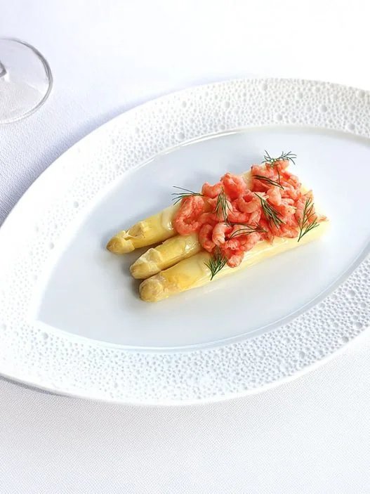 White Asparagus Danish Fjord Shrimp Hollandaise Sauce