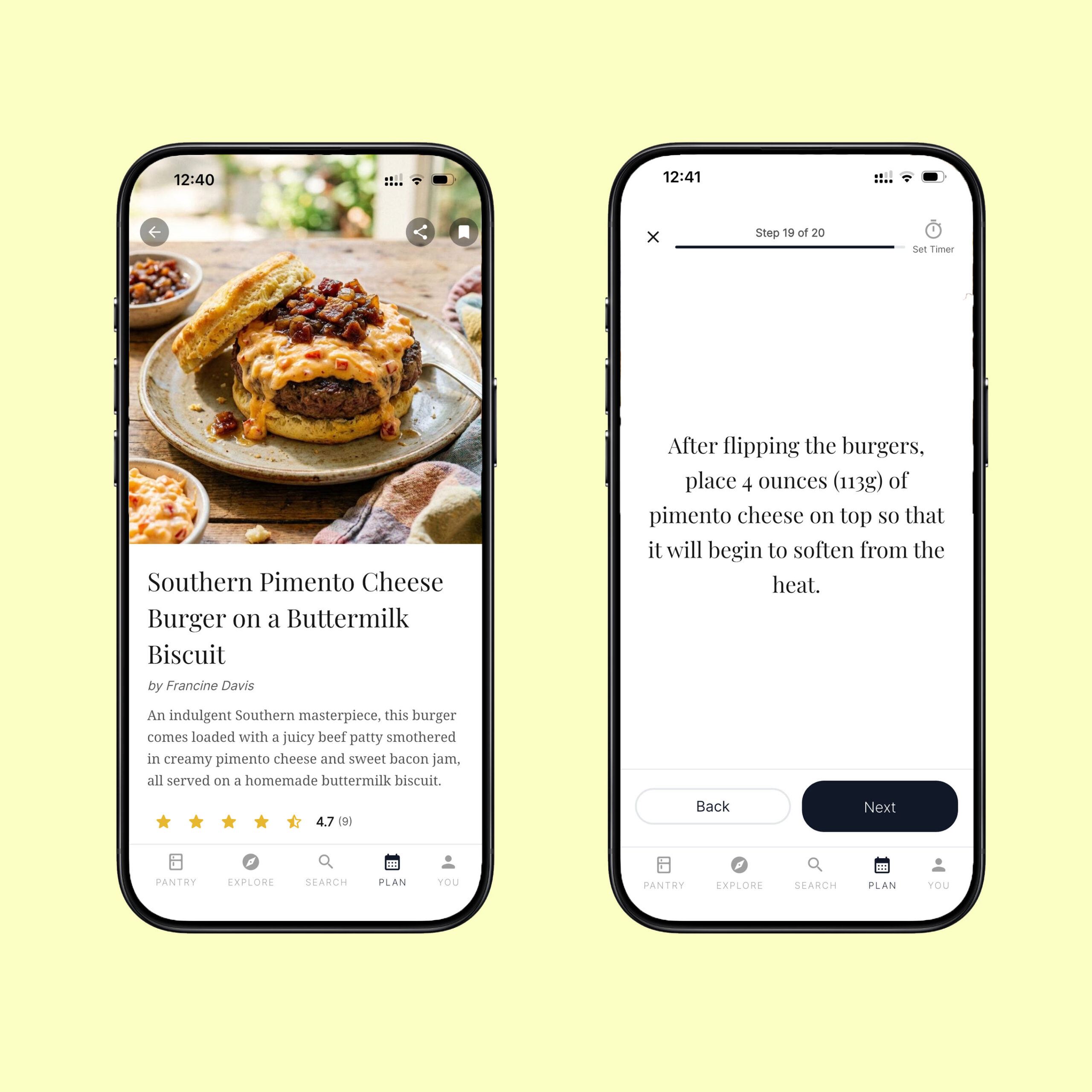 Honest Cooking App Screen