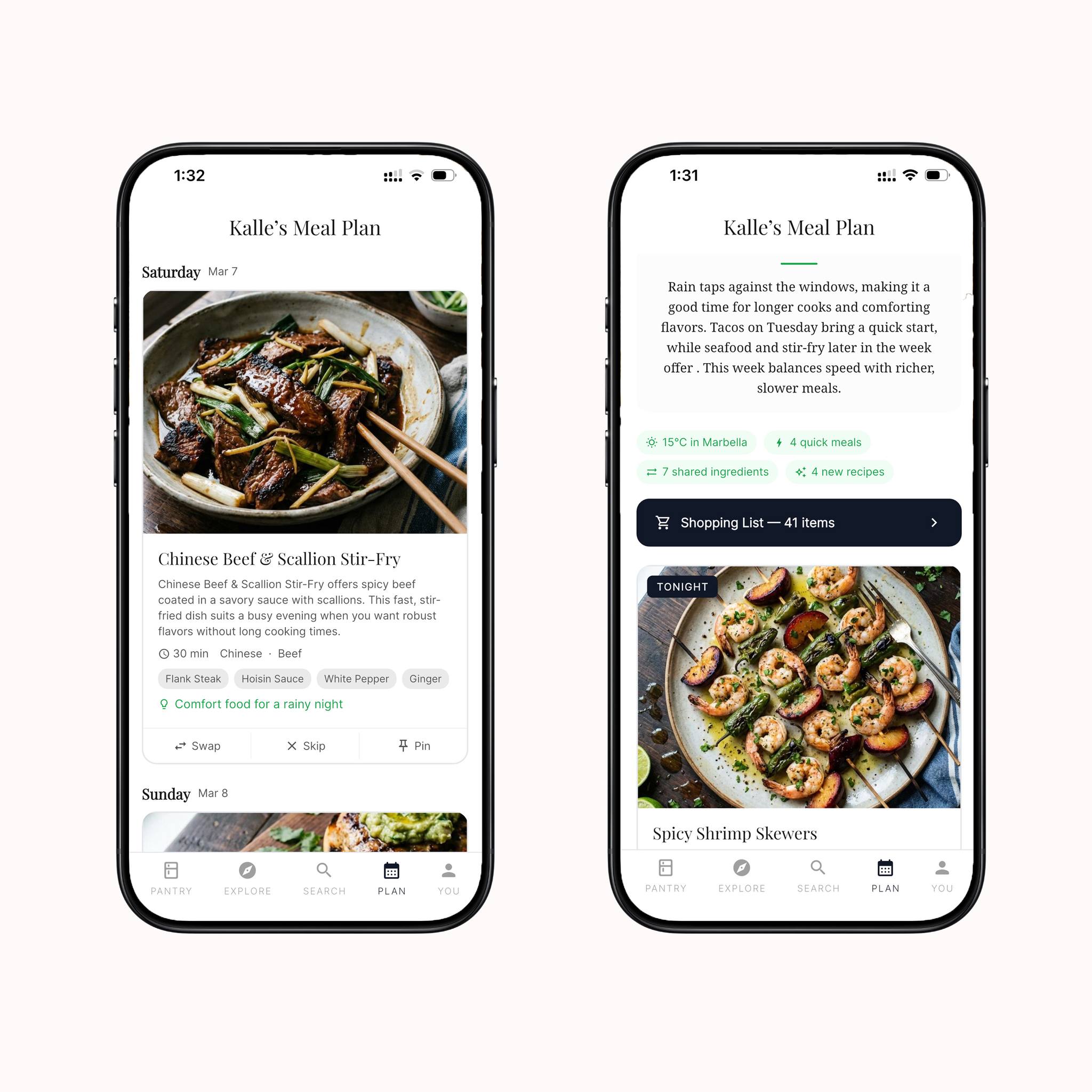 Honest Cooking Meal Plan Screen