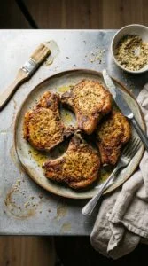 Baked Pork Chops with Herb Crust