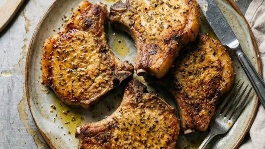 Baked Pork Chops with Herb Crust