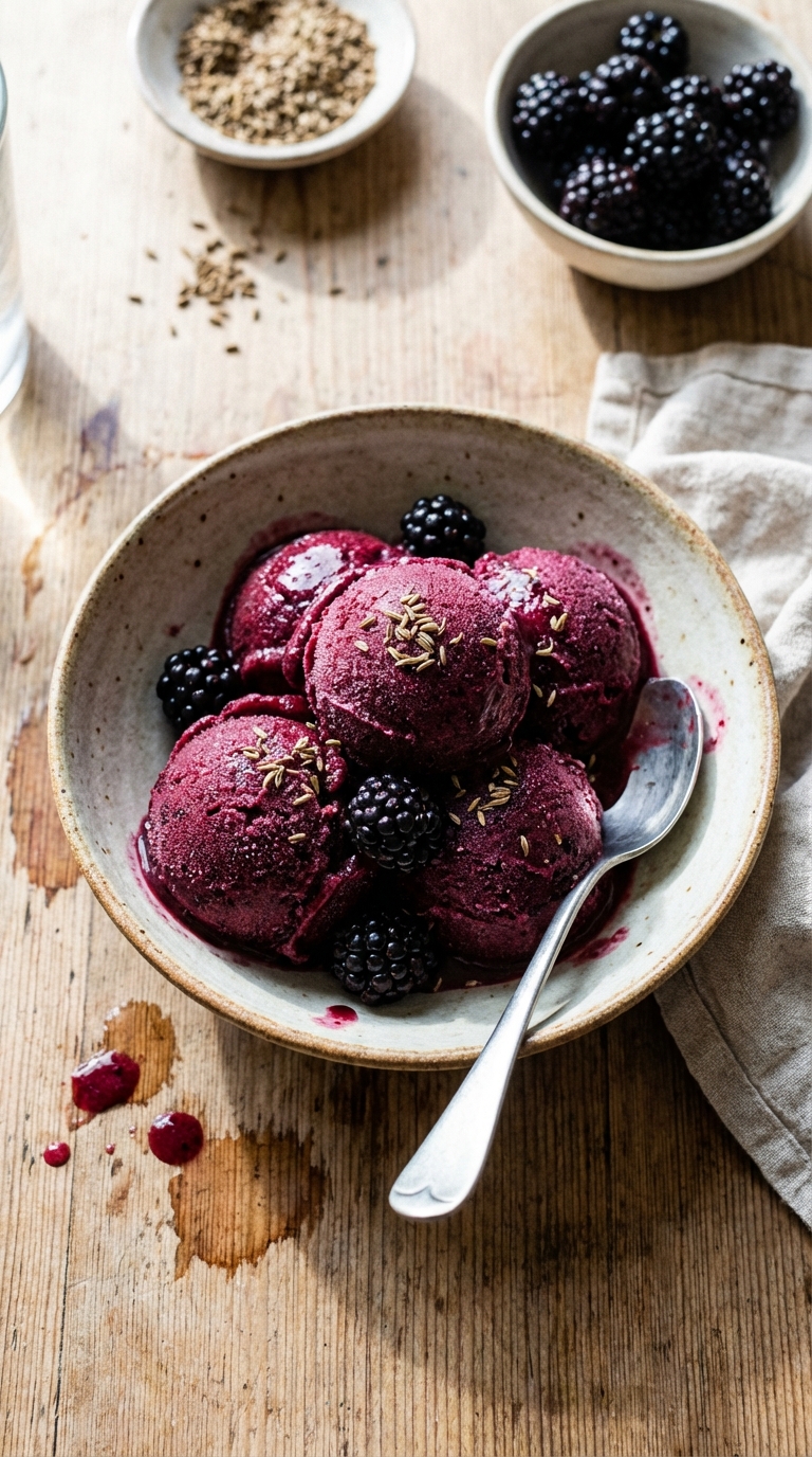 Blackberry and Aniseed Sorbet