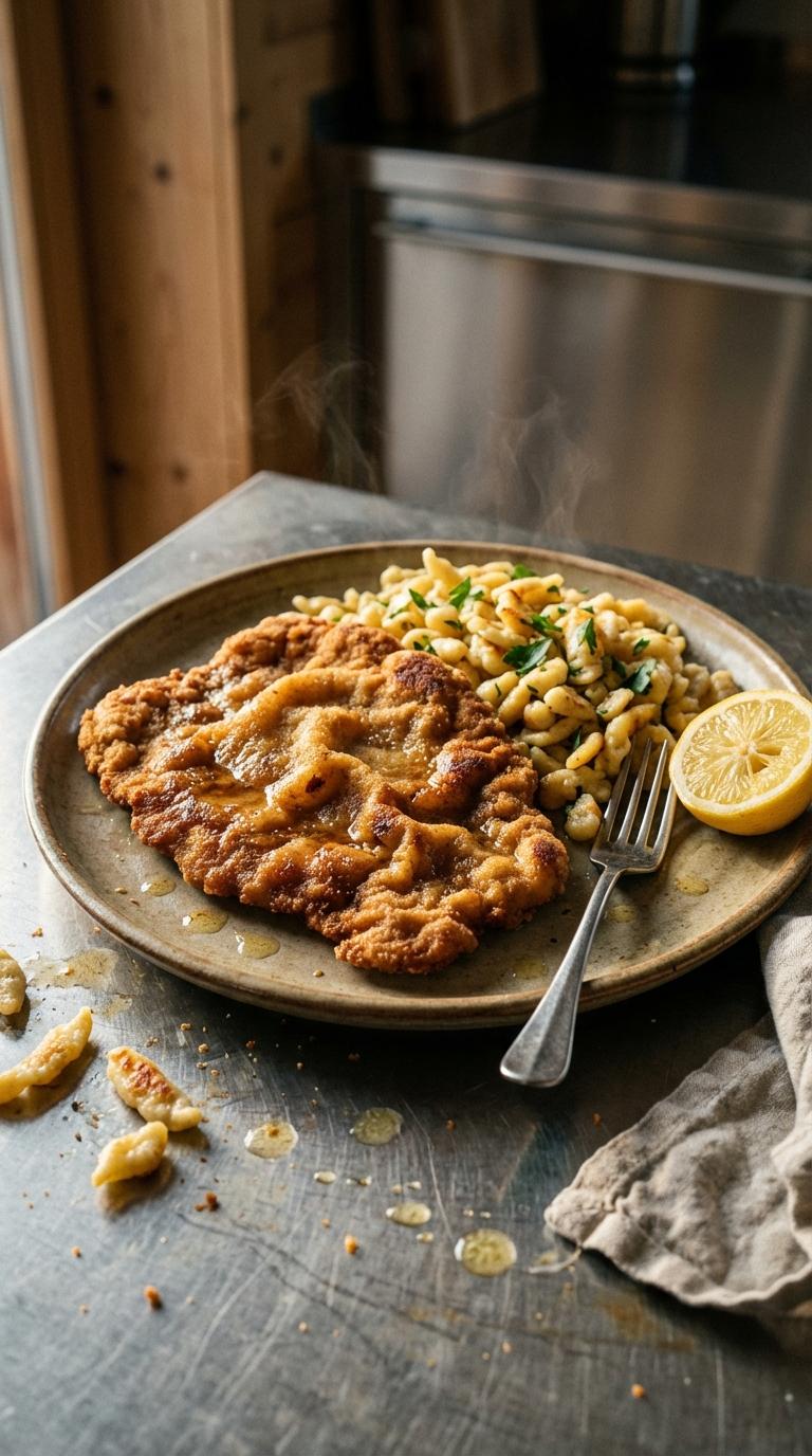 Pork Schnitzel with Spaetzle