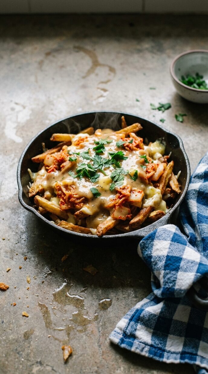 Kimchi Poutine Recipe by Serge Lescouarnec on Honest Cooking