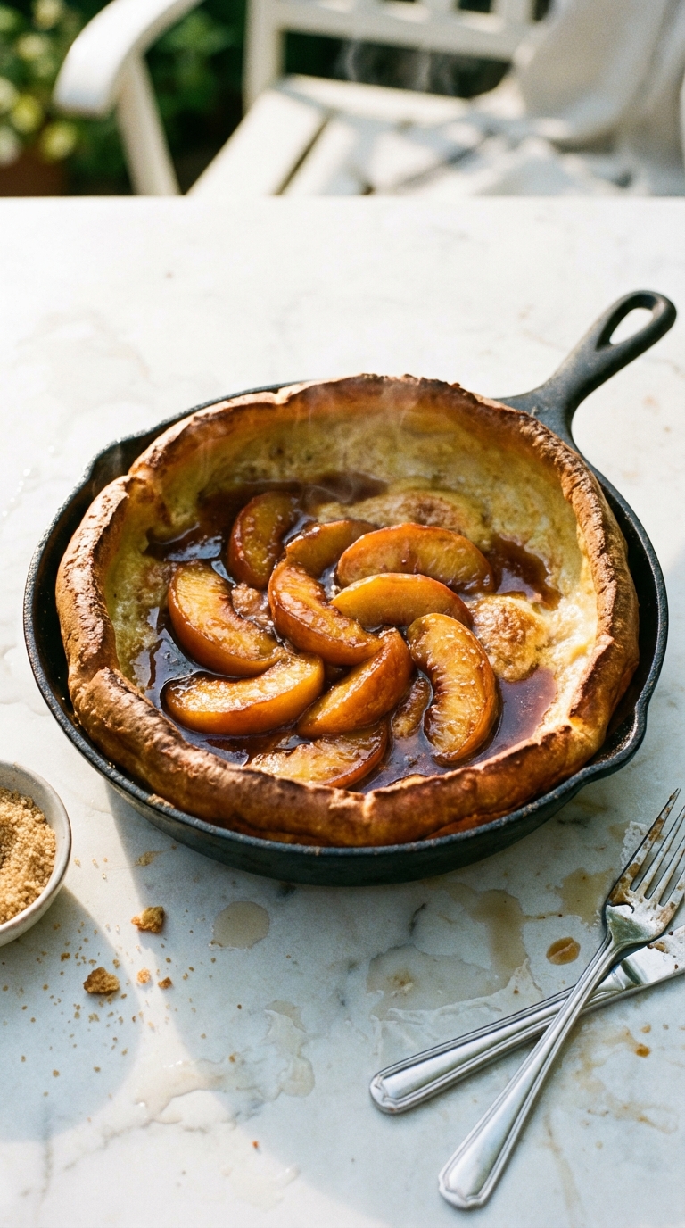 Peach Dutch Baby Pancake