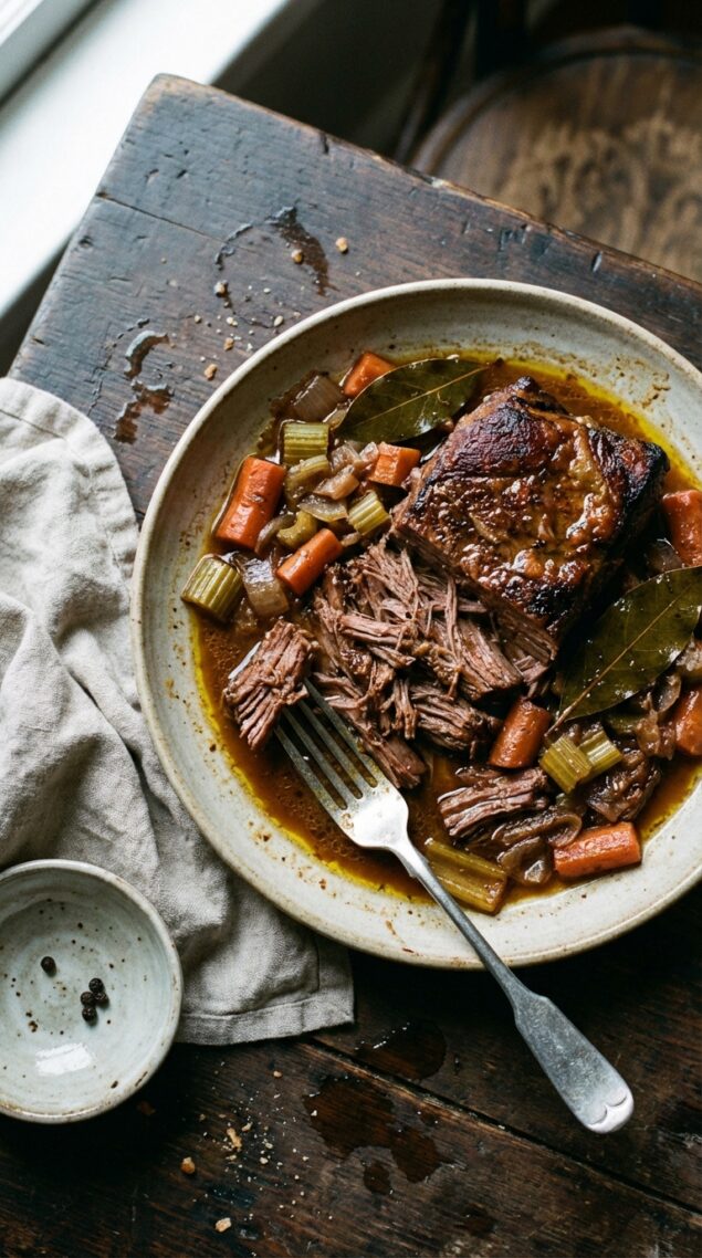 Slow Roasted Red Wine Beef Brisket