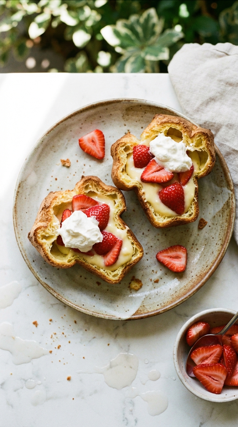 Strawberries and Cream Popovers