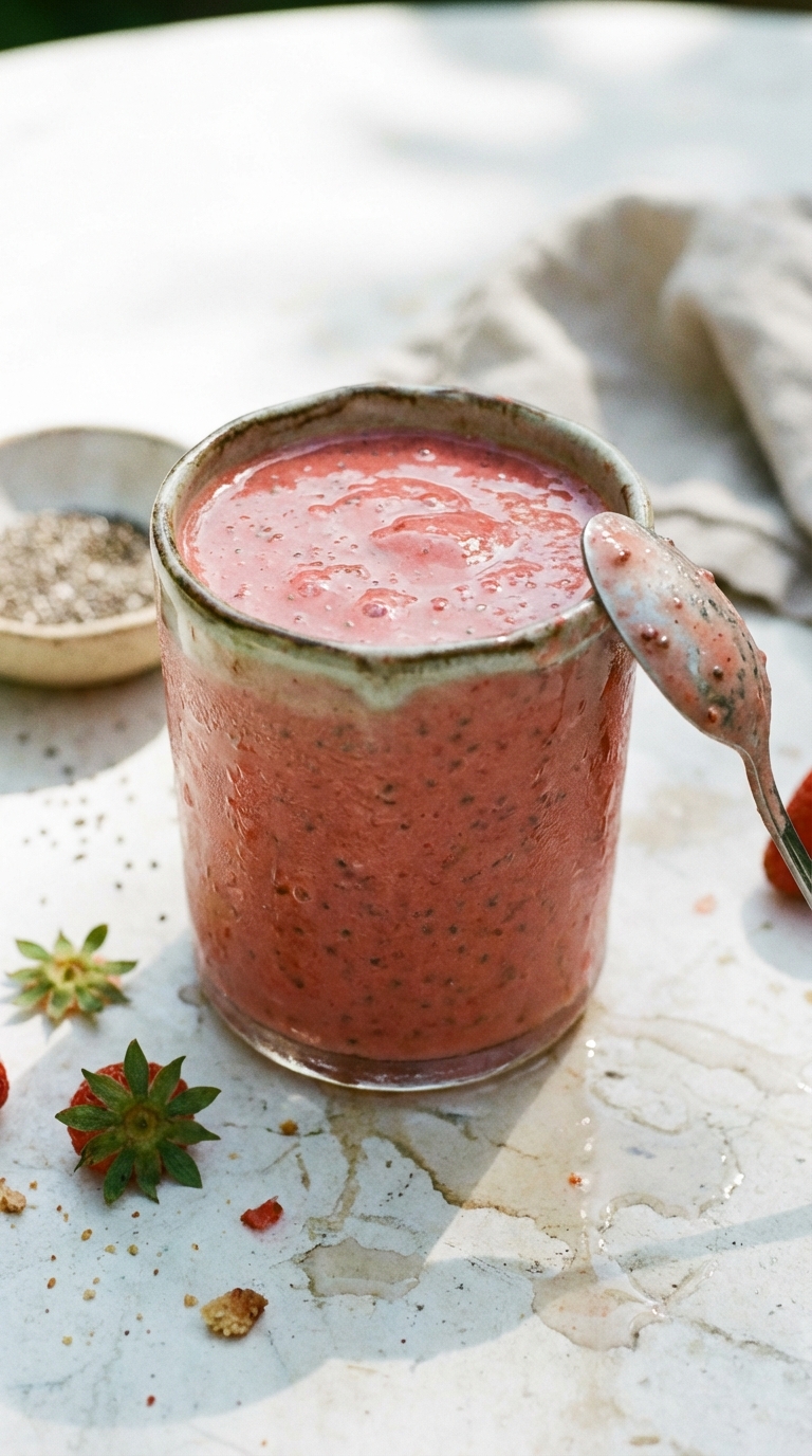 Strawberry Banana Smoothie With Chia Seeds