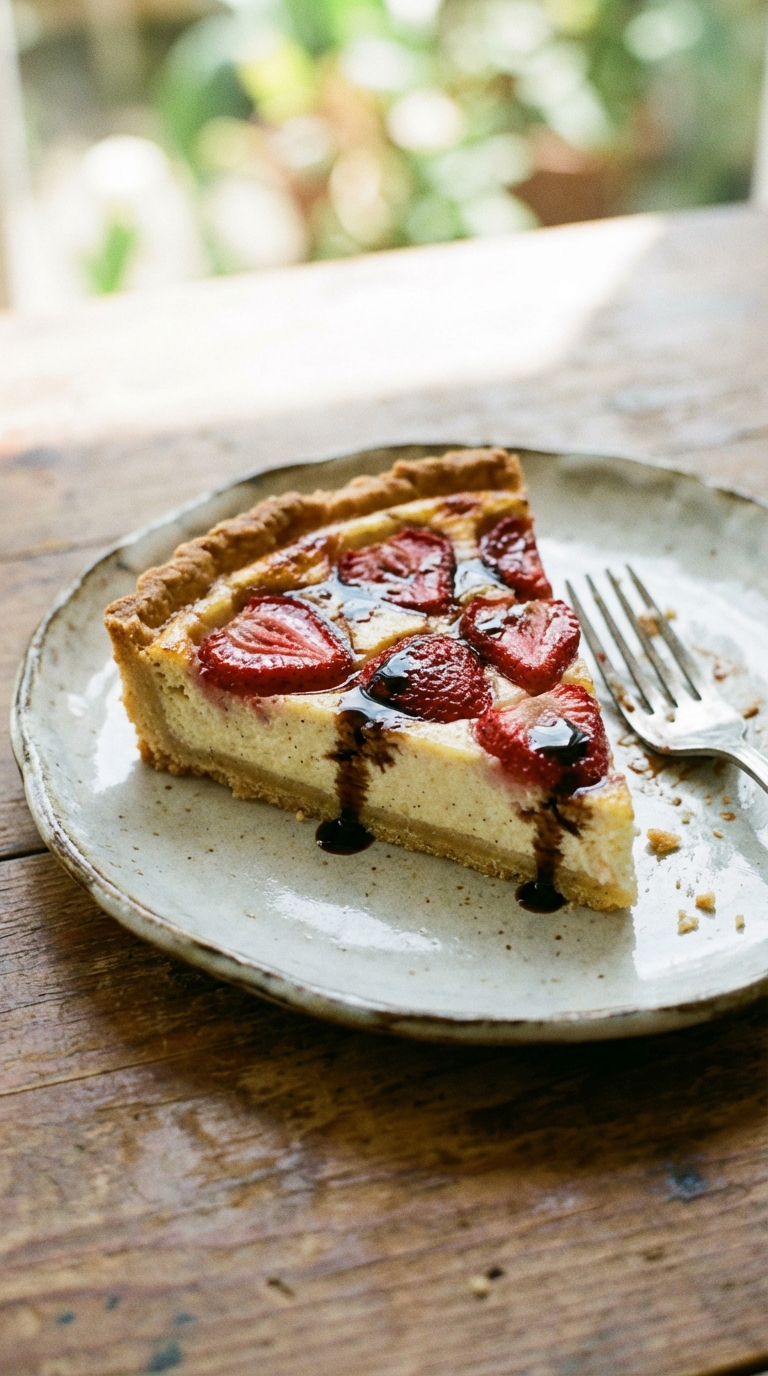 Strawberry Ricotta Tart with Balsamic Glaze
