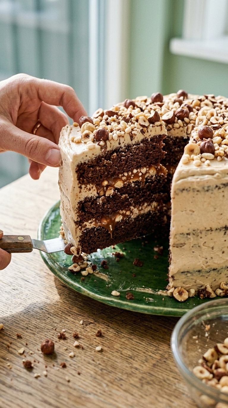 Chocolate Hazelnut Crunch Cake