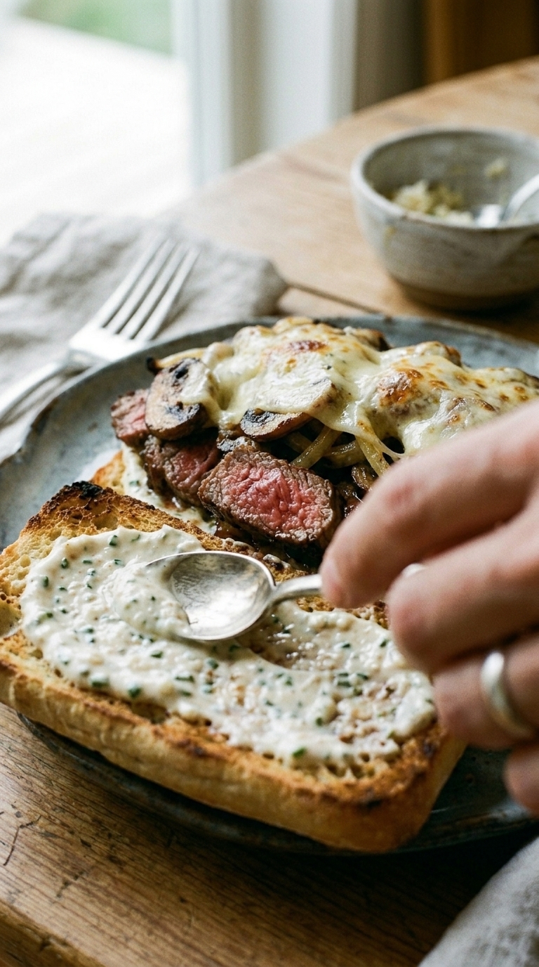 Leftover Steak Sandwich with Fresh Horseradish Aioli