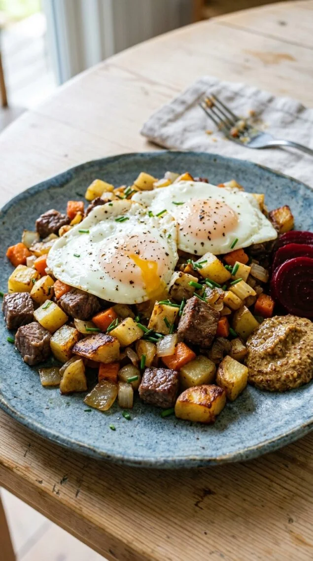 Pyttepanna Pytt i Panna Recipe: Swedish Hash with Fried Egg