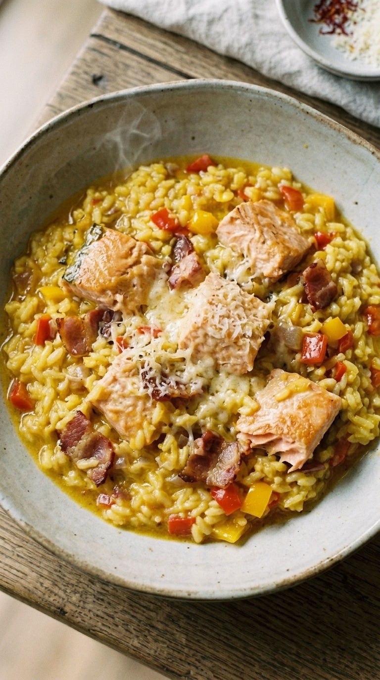 Saffron Salmon Risotto