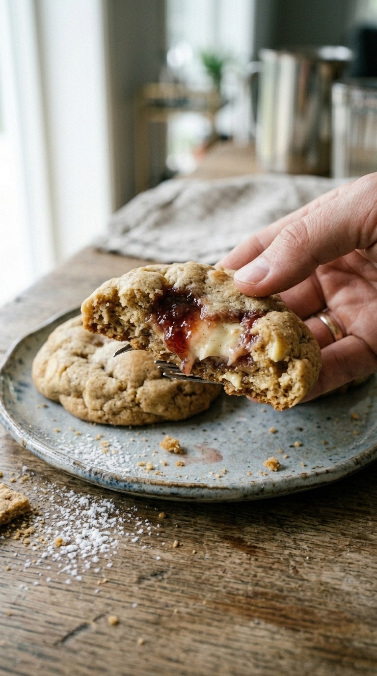 Soft Strawberry Cheesecake Filled Cookies
