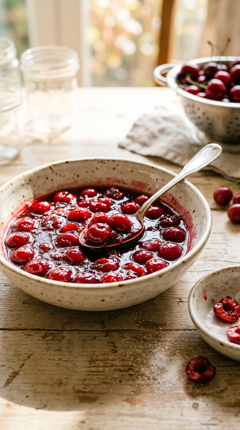 Sour Summer Cherry Jam - Honest Cooking and Travel