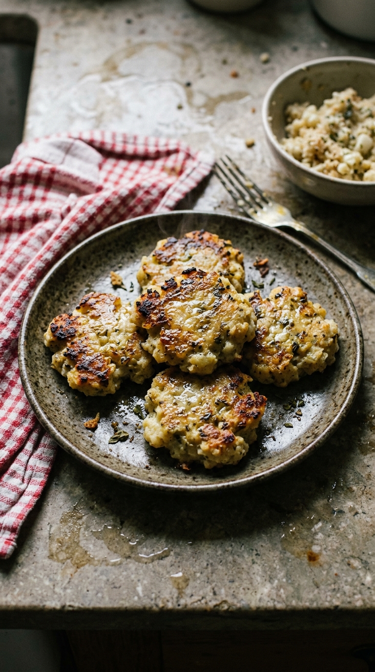 Oven Baked Cauliflower Fritters