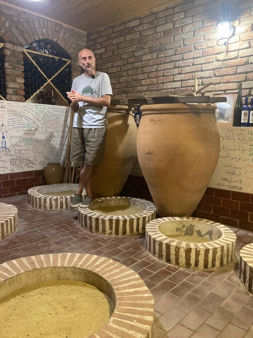 Iago Bitarishvili in his wine cellar in Chardakhi
